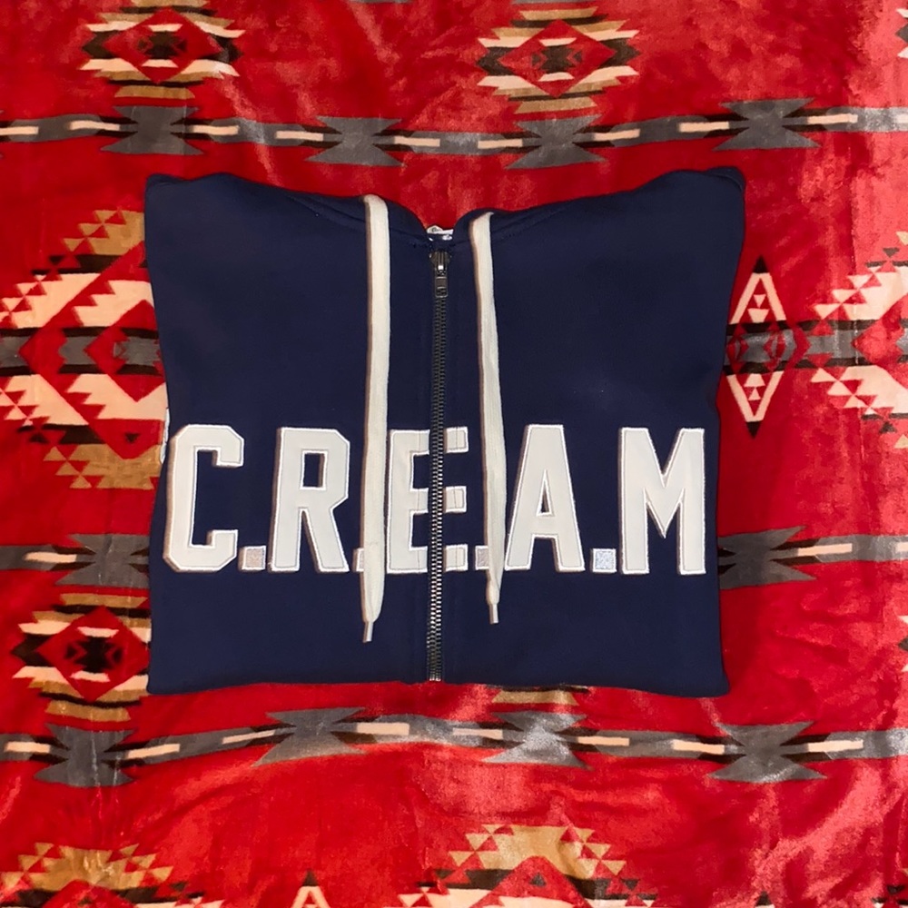 WUTANG CLAN C.R.E.A.M. HOODIE WITH ZIPPER SZ XL